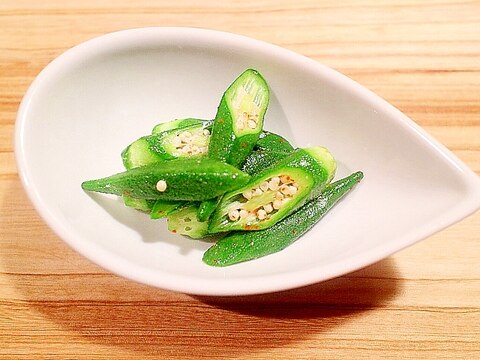 簡単おつまみ・野菜おかず　オクラの甘辛ナムル